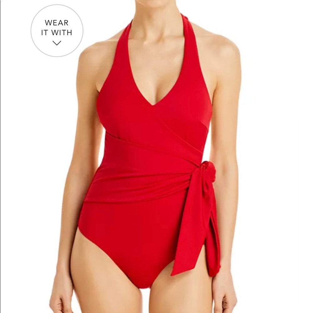 COPY - Elena Halter One Piece Swimsuit red rock